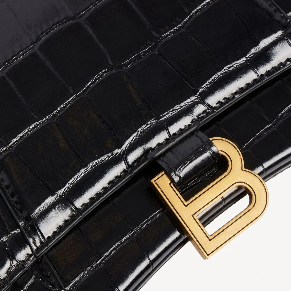 Hourglass Tasche in Alligator-Optik